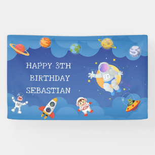 Ruimtevaarder Galaxy Planets Verjaardagsfeest Spandoek