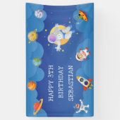 Ruimtevaarder Galaxy Planets Verjaardagsfeest Spandoek (Verticaal)