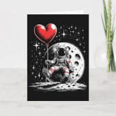 Ruimtevaarder Hart Ballon Valentijnsdag Waarde Kaart (Voorkant)