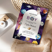 Ruimtevaarder Houston We've A Boy Baby shower Kaart