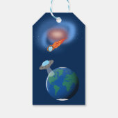 Ruimtevaarder in de ruimte Galaxy Thema Verjaardag Cadeaulabel (Achterkant)