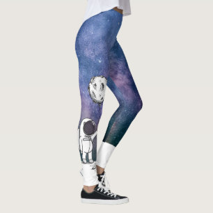 Ruimtevaarder in de ruimte met maanballon kosmos s leggings