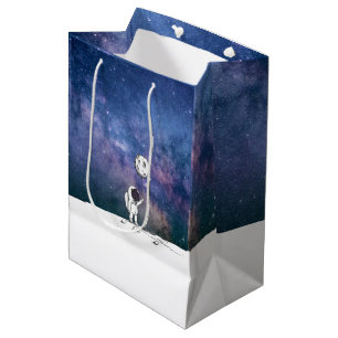 Ruimtevaarder in de ruimte met maanballon kosmos s medium cadeauzakje