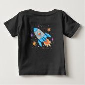 Ruimtevaarder in de ruimte met planeten en een rak (Achterkant)