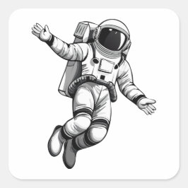 Ruimtevaarder in de ruimte vierkante sticker
