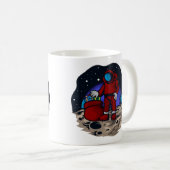 Ruimtevaarder Kerstman Met Geschenk Koffiemok (Voorkant rechts)