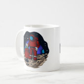 Ruimtevaarder Kerstman Met Geschenk Koffiemok (Voorkant links)
