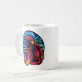 Ruimtevaarder Kerstman Met Geschenk Koffiemok (Voorkant links)