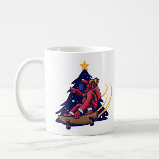 Ruimtevaarder Kerstman Met Skateboard Koffiemok