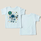 Ruimtevaarder Kid – Astronaut met Aarde Ballon (Ontwerp Voorkant & Achterkant)