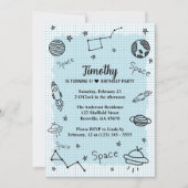 Ruimtevaarder Kinderfeestje Cute Verjaardag Kaart (Voorkant)