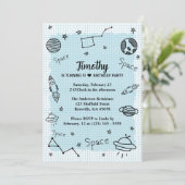 Ruimtevaarder Kinderfeestje Cute Verjaardag Kaart (Staand voorkant)