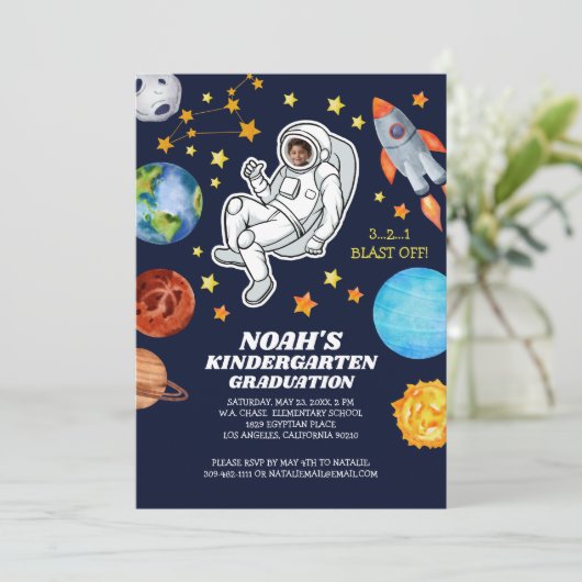 Ruimtevaarder Kleuterschool Afstuderen Kaart (Staand voorkant)