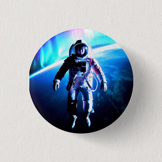 RUIMTEVAARDER LOS IN DE RUIMTE RONDE BUTTON 3,2 CM (Voorkant)