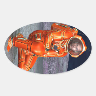 Ruimtevaarder Mars Verkenner Alien Planeet Ruimte  Ovale Sticker
