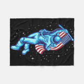 Ruimtevaarder met Amerikaanse vlag Fleece Deken (Voorkant (Horizontaal))