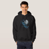 Ruimtevaarder met Maan Dobbelsteen Hoodie (Voorkant volledig)