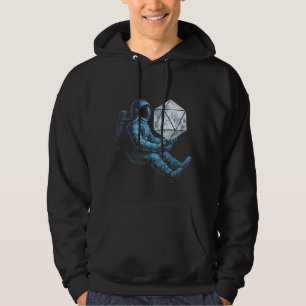 Ruimtevaarder met Maan Dobbelsteen Hoodie