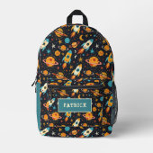 Ruimtevaarder met naam bedrukte rugzak (Voorkant)