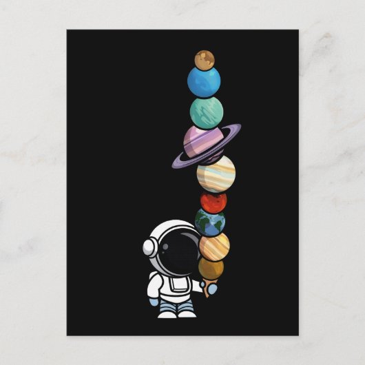 Ruimtevaarder met Planeet Scheppen Interstellaire Briefkaart (Voorkant)