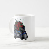 Ruimtevaarder Met Rozengezicht Koffiemok (Voorkant links)