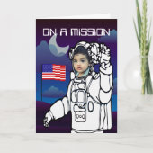 Ruimtevaarder Op De Maan Buitenruimte Jongen Verja Kaart (Voorkant)