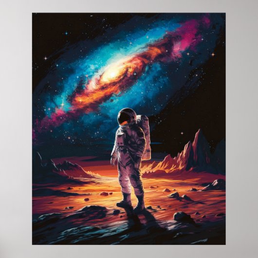 Ruimtevaarder op de Planeet Poster (Voorkant)