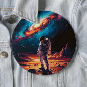 Ruimtevaarder op de Planeet Ronde Button 6,0 Cm (In situ)