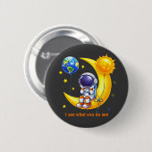 Ruimtevaarder op Halve Maan Ruimte Kunst Ronde Button 5,7 Cm (Voorkant /achterkant)