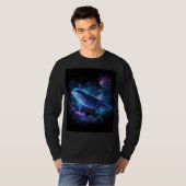 Ruimtevaarder op walvis t-shirt (Voorkant volledig)