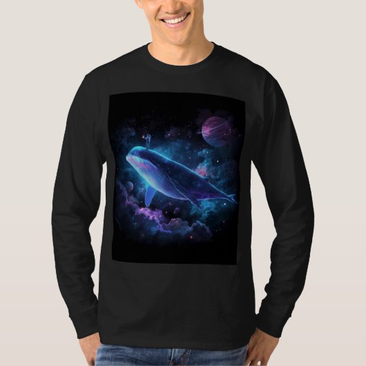 Ruimtevaarder op walvis t-shirt (Voorkant)