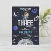 Ruimtevaarder: Outer Space Astronaut Any Age Birth Kaart (Staand voorkant)