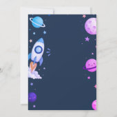 Ruimtevaarder Outer Space Lanceer Verjaardagsfeest Kaart (Achterkant)