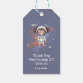 Ruimtevaarder Outer Space Meisje Verjaardag Bedank Cadeaulabel (Voorkant)