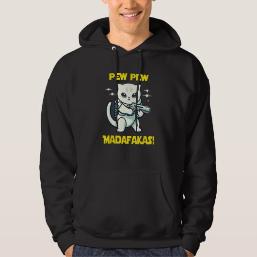 Ruimtevaarder Pew Madafakas Schotse Fold Kat Hoodie (Voorkant)