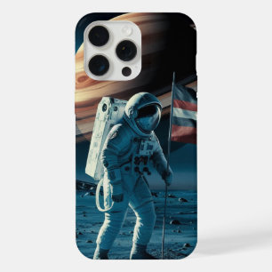 Ruimtevaarder plaatst een vlag in saturnus - iPhon iPhone 15 Pro Max Case