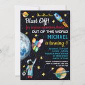 Ruimtevaarder Rainbow Balloons Rocket Kaart (Voorkant)