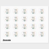 Ruimtevaarder raket lancering ronde sticker (Vel)