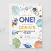 Ruimtevaarder Reis Rond de Zon Verjaardag Kaart (Voorkant)