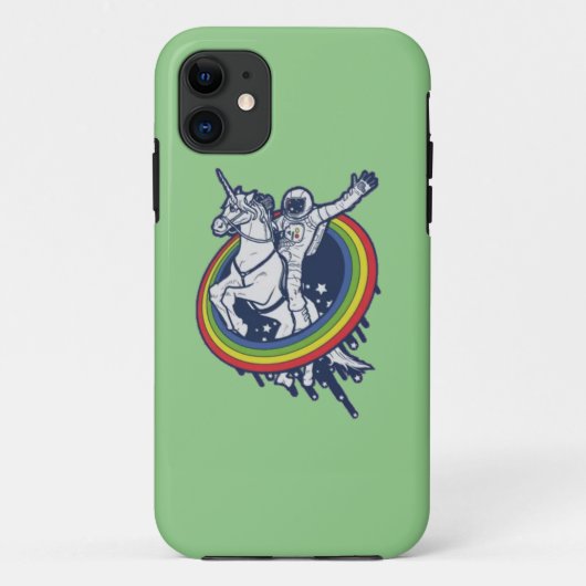 Ruimtevaarder rijdt op eenhoorn Case-Mate iPhone case (Achterkant)