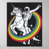Ruimtevaarder rijdt op eenhoorn  poster (Voorkant)