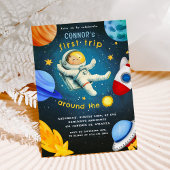 Ruimtevaarder Rocket Ship Planet Kids Verjaardag Kaart