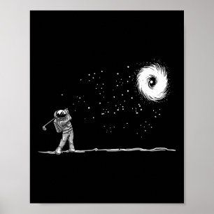 Ruimtevaarder Ruimte Golf Speler Grappige Galaxy R Poster