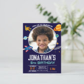 Ruimtevaarder ruimtefeest briefkaart (Staand voorkant)