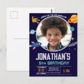 Ruimtevaarder ruimtefeest briefkaart (Voorkant / Achterkant)