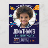 Ruimtevaarder ruimtefeest briefkaart (Voorkant)