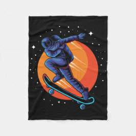 Ruimtevaarder Skateboarden In De Ruimte Fleece Deken