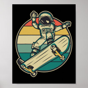 Ruimtevaarder Skateboarden Skateboard Poster
