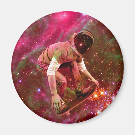 Ruimtevaarder Skateboarder Magneet (Voorkant)