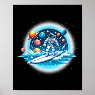 Ruimtevaarder surfen in de ruimte Jongens Meisjes Poster